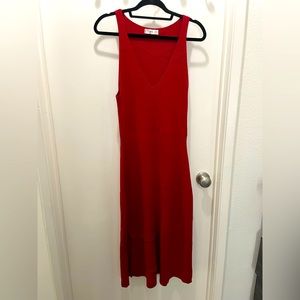 Red wool dress